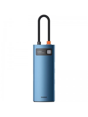 USB-Хаб Baseus Metal Gleam Series 6-in-1 Type-C. blue