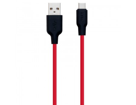 Кабель Hoco X21 Silicone Type-c charging cable Black &amp; Red