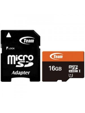 MicroSDHC 16GB UHS-I Class 10 Team + SD-adapter (TUSDH16GUHS03)