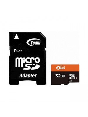 MicroSDHC 32GB UHS-I Class 10 Team + SD-adapter (TUSDH32GUHS03)
