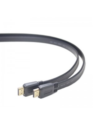 Кабель Cablexpert (CC-HDMI4F-1M) HDMI to HDMI v.1.4, вилка/вилка 1 м черный, плоский, polibag