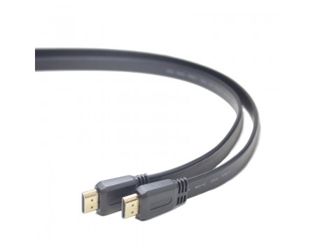 Кабель Cablexpert (CC-HDMI4F-1M) HDMI to HDMI v.1.4, вилка/вилка 1 м черный, плоский, polibag