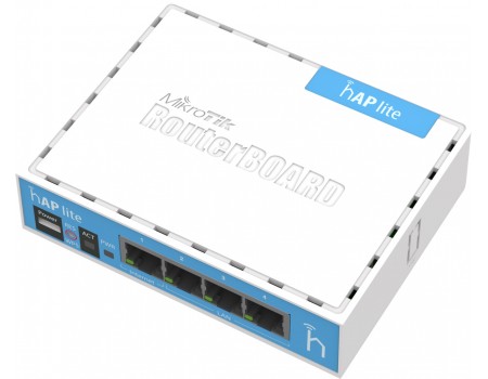 Бездротовий маршрутизатор Mikrotik hAP lite RB941-2ND classic (N300, 650MHz/32Mb, 4xFE, 1,5 dBi)