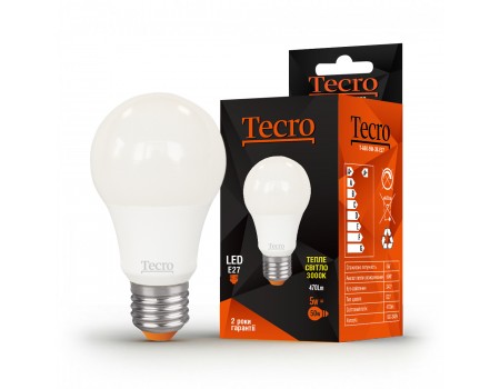 Лампа LED Tecro T-A60-5W-3K-E27 5W 3000K E27
