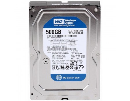 HDD SATA 500GB WD Blue 7200rpm 16MB (WD5000AAKX) Refurbished