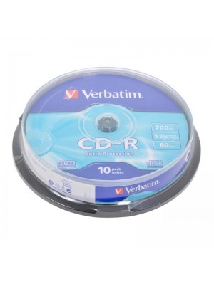 CD-R Verbatim (43437) 700MB 52x Cake, 10шт Extra