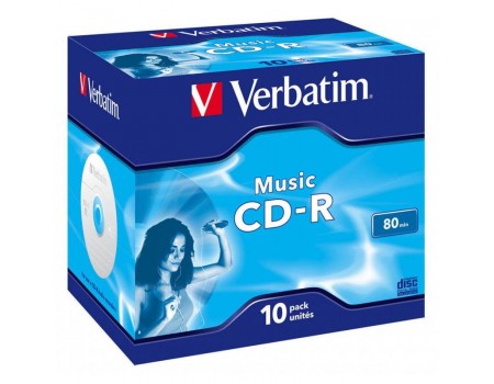 CD-R Verbatim (43365) 700MB 16x Audio Live it Jewel, 10 шт.