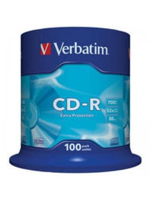 CD-R Verbatim (43411) 700MB/80 min 52x Cake, 100шт Extra
