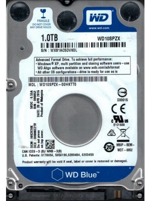 HDD 2.5" SATA 1.0TB WD Blue 5400rpm 128MB (WD10SPZX)