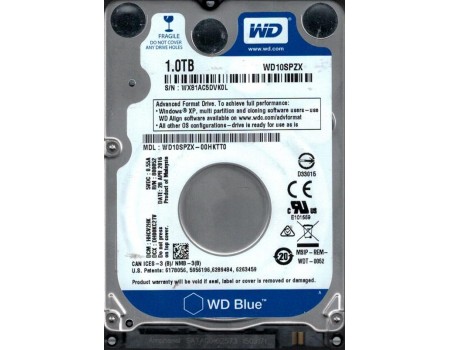 HDD 2.5" SATA 1.0TB WD Blue 5400rpm 128MB (WD10SPZX)