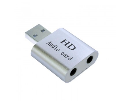 Звуковая карта Dynamode USB 8 (7.1) каналов 3D алюминий, серебристый (44889)