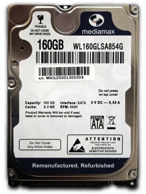 HDD 2.5" SATA  160GB Mediamax 5400rpm 8MB (WL160GLSA854G) Refurbished