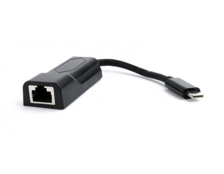 Адаптер Cablexpert (A-CM-LAN-01) USB3.1 Type C - LAN, 0.15 м, чорний