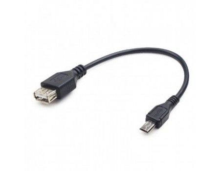 Кабель Cablexpert (A-OTG-AFBM-03), USB2.0 - USB Micro-B, 0.15 м, черный