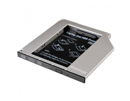 Адаптер Grand-X для підключення HDD 2.5" у відсік приводу ноутбука SATA/SATA3 Slim 9.5мм (HDC-24N)
