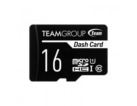 MicroSDHC 16GB UHS-I Class 10 Team Dash Card + SD-adapter (TDUSDH16GUHS03)