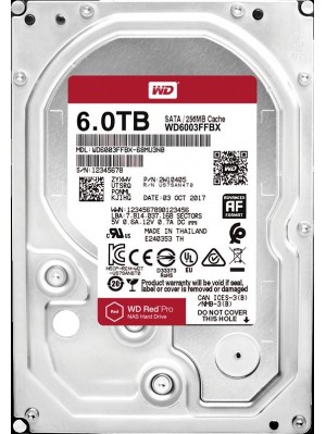 HDD SATA 6.0TB WD Red Pro NAS 7200rpm 256MB (WD6003FFBX)