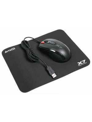 Мышь A4Tech X-710BK Black USB + коврик A4Tech X7-200MP