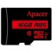 MicroSDHC 16GB UHS-I Class 10 Apacer + SD adapter (AP16GMCSH10U5-R)
