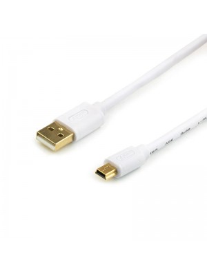 Кабель Atcom (17295) USB 2.0 AM/miniUSB, 0.8м, белый