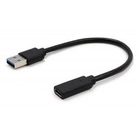 Адаптер Cablexpert (A-USB3-AMCF-01) USB3.0 - USBType-C, 0.1 м, черный