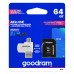 MicroSDXC 64GB UHS-I Class 10 GOODRAM + SD-adapter + OTG Card reader (M1A4-0640R12)