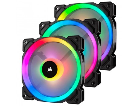 Вентилятор Corsair LL120 RGB 3 Fan Pack (CO-9050072-WW), 120x120x25мм, 4-pin, чорний
