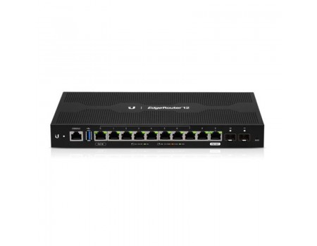 Маршрутизатор Ubiquiti EdgeRouter ER-12 (Quad-Core 1 GHz/1GB, 10x1GE, 2xSFP, poe-in/out, passive cooling)