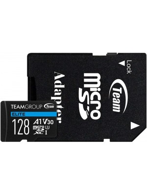 MicroSDXC 128GB UHS-I/U3 Class 10 Team Elite + SD-адаптер (TEAUSDX128GIV30A103)