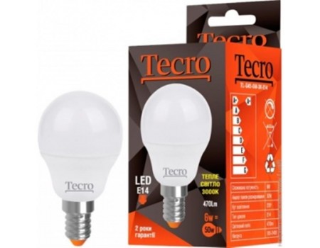 Лампа LED Tecro TL-G45-6W-3K-E14 6W 3000K E14