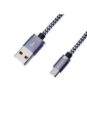 Кабель Grand-X USB-microUSB, 3A, 1м, Silver/Black (FM07SB)