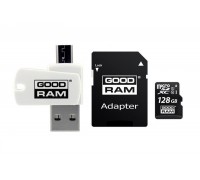 MicroSDXC 128GB UHS-I Class 10 Goodram + SD-adapter + OTG Card reader (M1A4-1280R12)