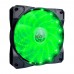 Вентилятор 1stPlayer A1-15LED Green bulk; 120х120х25мм, 4-pin