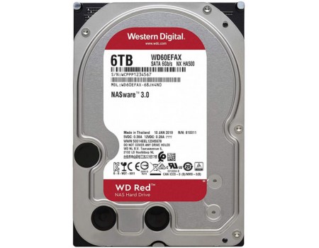 HDD SATA 6.0TB WD Red NAS 5400rpm 256MB (WD60EFAX)