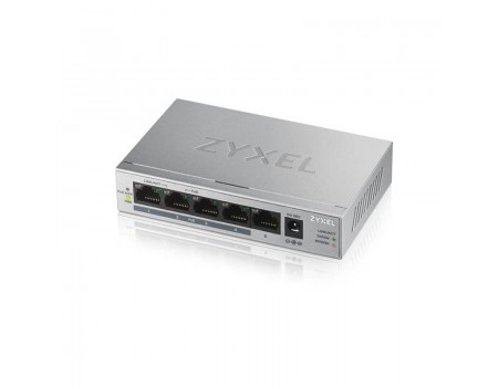 Комутатор ZYXEL GS1005HP (GS1005HP-EU0101F) (1xGE, 4xGE PoE+, max PoE 60 W)