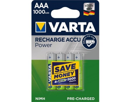 Аккумулятор Varta Recharge Accu AAA/HR03 Ni-MH 1000 mAh BL 4шт