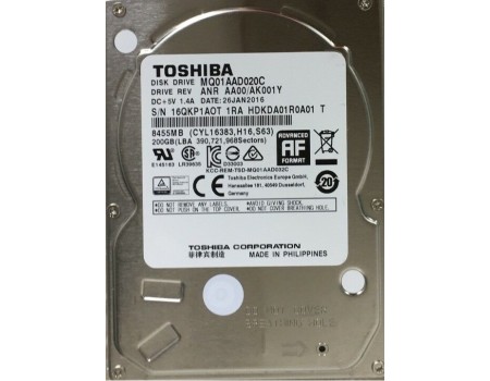 HDD 2.5" SATA 200GB Toshiba 8MB 4200rpm (MQ01AAD020C)