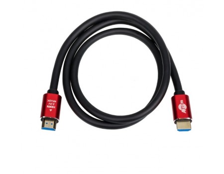 Кабель Atcom (24942) HDMI-HDMI ver 2.0, 4K, 2м Red/Gold, пакет