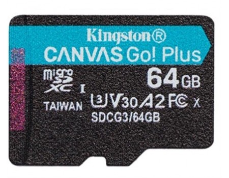 MicroSDXC 64GB UHS-I/U3 Class 10 Kingston Canvas Go! Plus R170/W70MB/s (SDCG3/64GBSP)