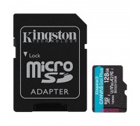 MicroSDXC 128GB UHS-I/U3 Class 10 Kingston Canvas Go! Plus R170/W90MB/s + SD-адаптер (SDCG3/128GB)
