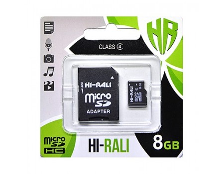 MicroSDHC   8GB Class 4 Hi-Rali + SD-adapter (HI-8GBSDCL4-01)