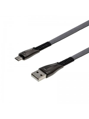 Кабель Grand-X USB-microUSB, 2А, 1м (FM09), плоский, упаковка гифтбокс с окном