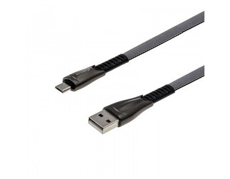 Кабель Grand-X USB-microUSB, 2А, 1м (FM09), плоский, упаковка гифтбокс с окном