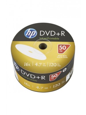 DVD+R HP (69304 /DRE00070WIP-3) 4.7GB 16x IJ Print, без шпинделя, 50 шт