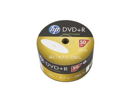 DVD+R HP (69304 /DRE00070WIP-3) 4.7GB 16x IJ Print, без шпинделя, 50 шт