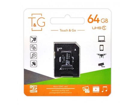 MicroSDXC 64GB UHS-I Class 10 T&G + SD-adapter (TG-64GBSDCL10-01)