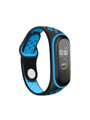 Ремешок BeCover Nike Style для Xiaomi Mi Smart Band 5 Black-Blue (705150)