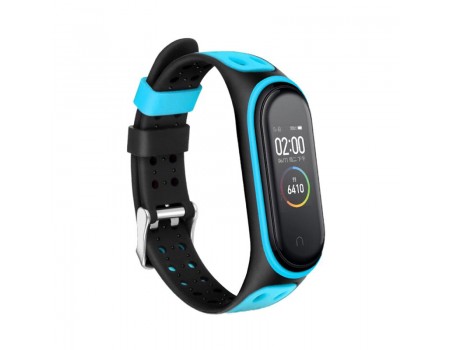 Ремешок BeCover Colour Style для Xiaomi Mi Smart Band 5/Mi Smart Band 6 Black-Blue (705154)