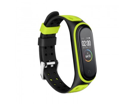 Ремешок BeCover Colour Style для Xiaomi Mi Smart Band 5/Mi Smart Band 6 Black-Green (705156)