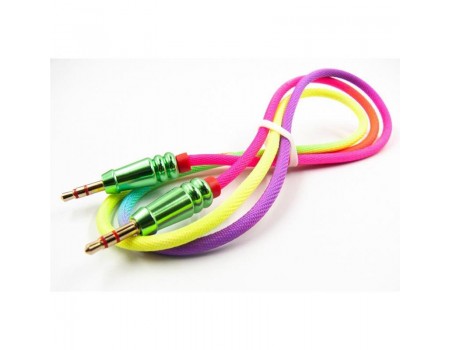 Аудио-кабель Dengos mini-Jack 3.5 mm(M)-mini-Jack 3.5 mm(M) 1м, Rainbow (AUDIO-NTK-RAINBOW)
